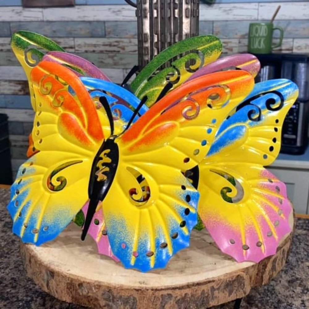 Metal Butterfly 4-piece Set Garden or Home Décor